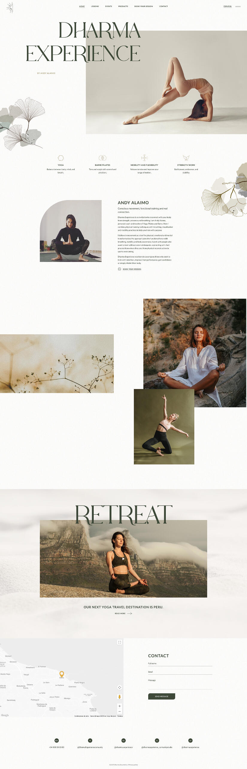 Wellness website: Wordpress configuration and layout design with Elementor, interface interactions, photo and graphic editing, hosting and email configuration, security assistance, SEO, Google Search Console, Google Analytics.